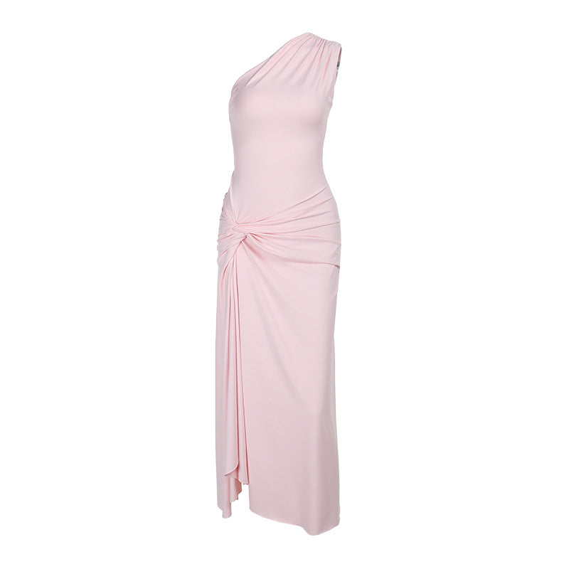Damen Maxikleid Asymmetrischer Schnitt Seitlicher Schlitz