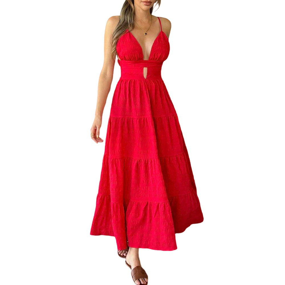 Damen Maxi-Kleid mit Cut-Out-Details und fließendem Schnitt Norvielle