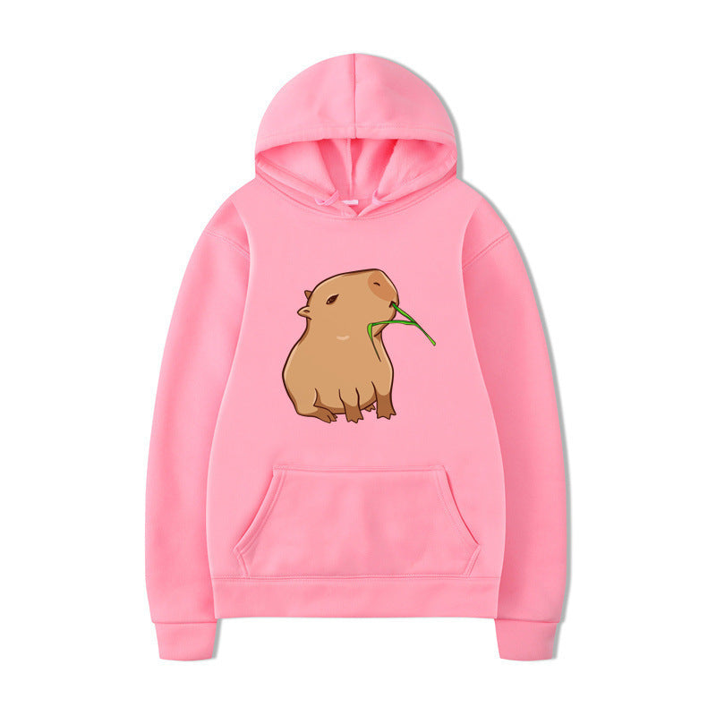 Damen Kapuzensweater Tierdesign Bequem Grau
