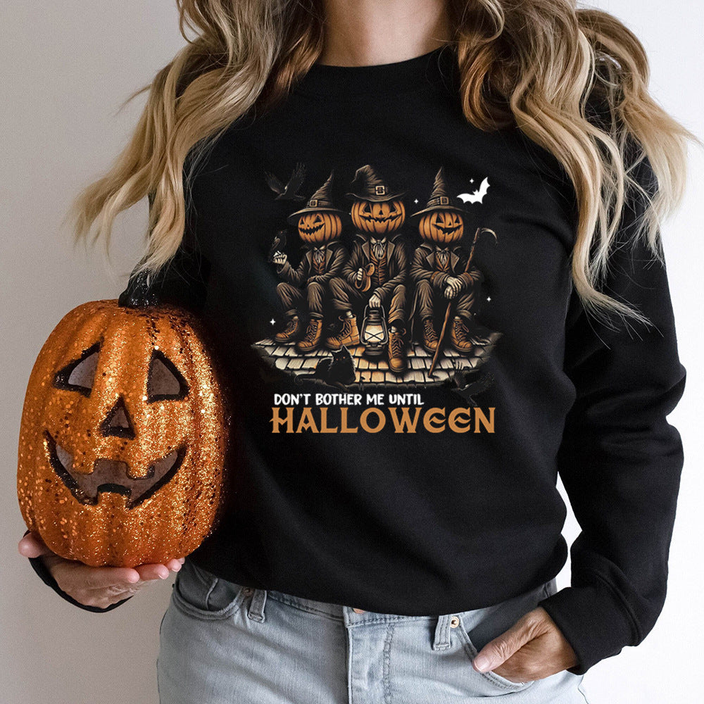 Damen Sweatshirt Halloween-Motiv Baumwolle Gemütlich