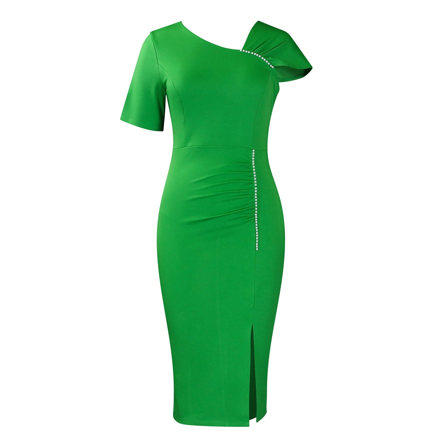Damen Kleid Asymmetrisch Pailletten Elegantes Abendkleid