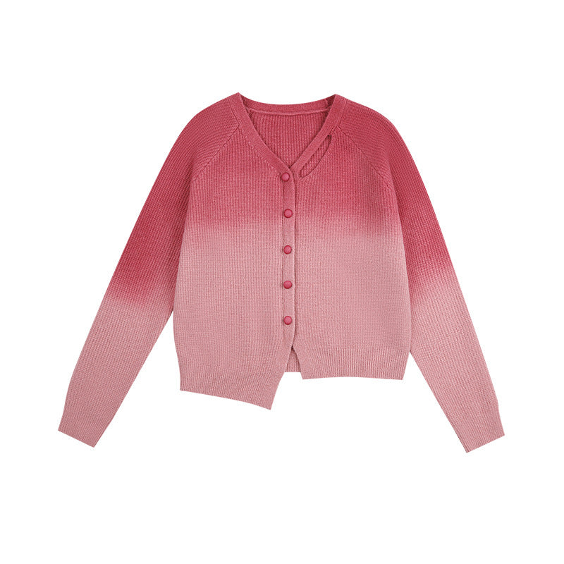 Damen Angora Strickjacke Cut-Out-Details Modern