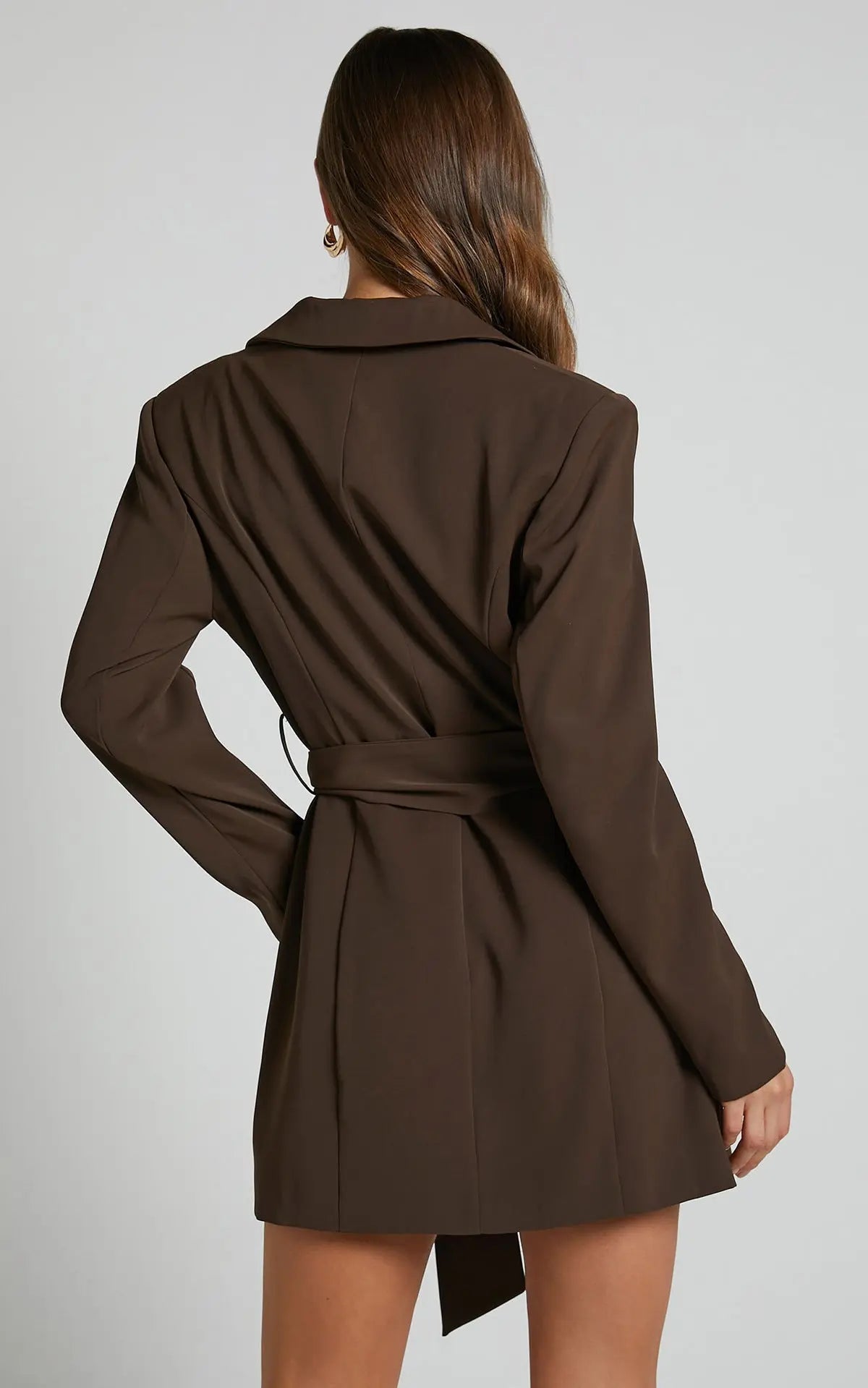 Damen Blazer-Kleid Gürtel Gerade Schnitt