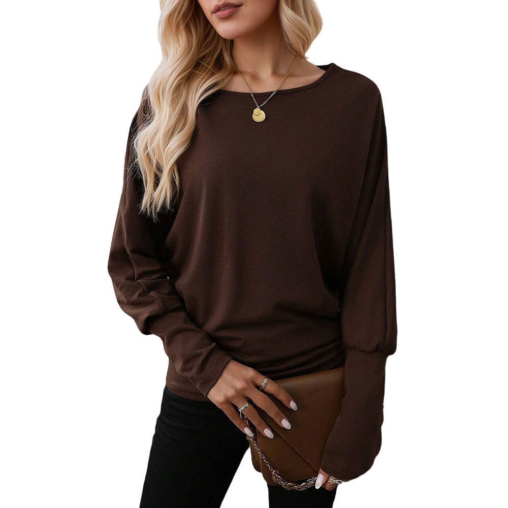 Damen Oversized Longsleeve-Shirt Rundhalsausschnitt Lässig Norvielle