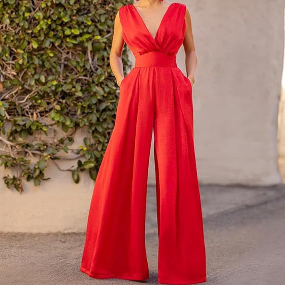 Damen Jumpsuit Eleganter Schnitt Norvielle