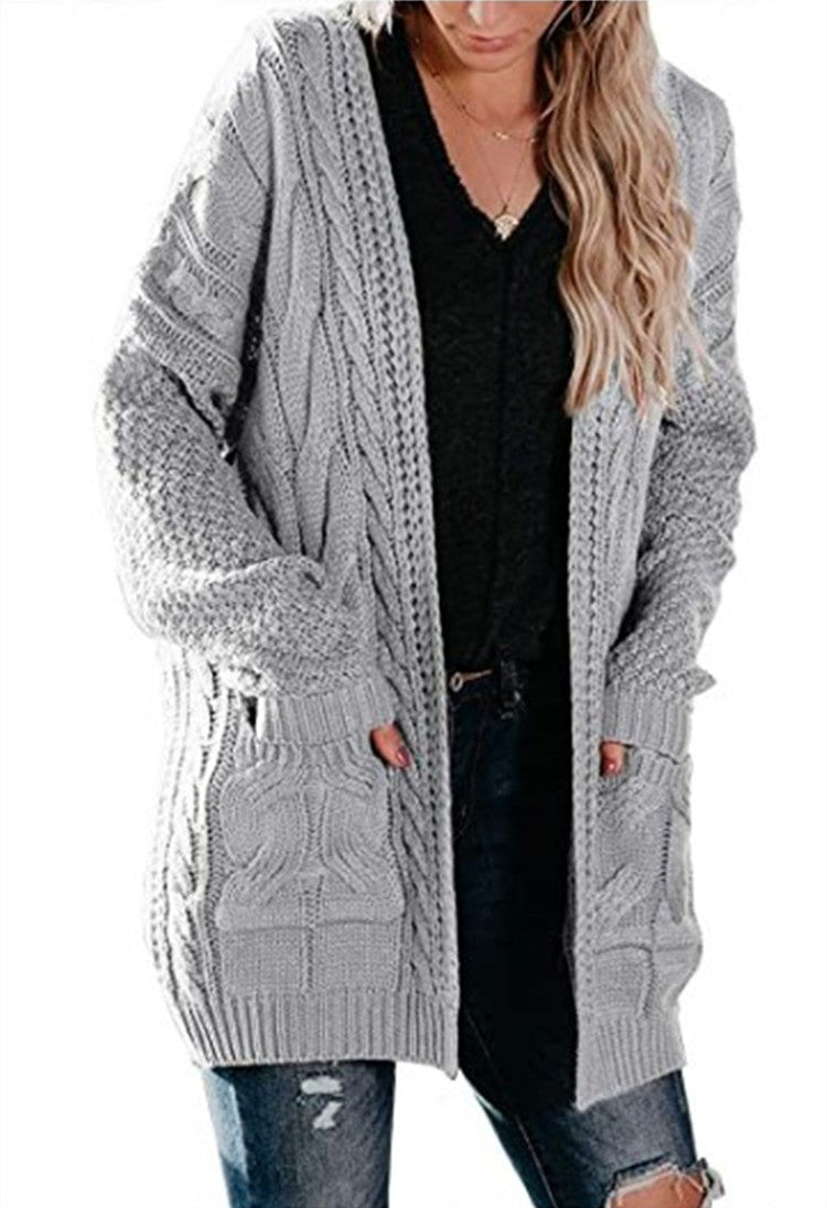 Damen Cardigan Grobstrick Strukturiert