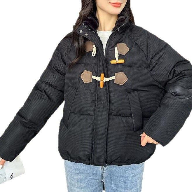 Damen Steppjacke Übergroß Hochkragen Knopf details Norvielle