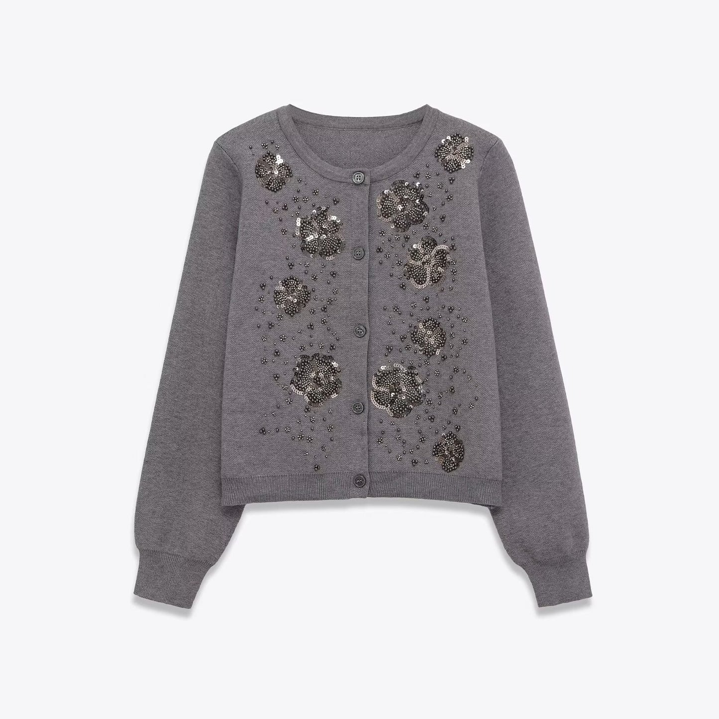 Damen Strickjacke Glitzernde Blüten Norvielle
