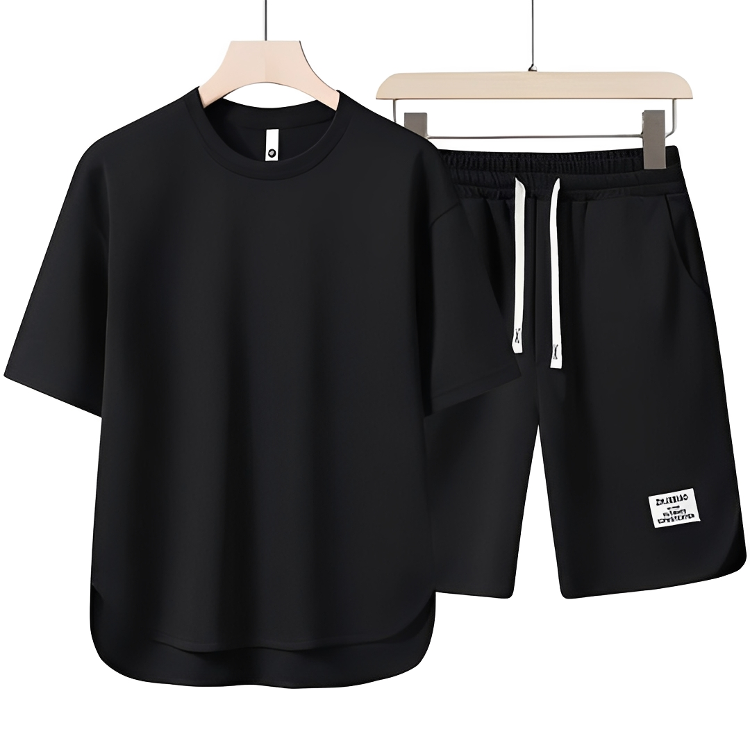 Herren Sommer Set Lässig Baumwolle Beige