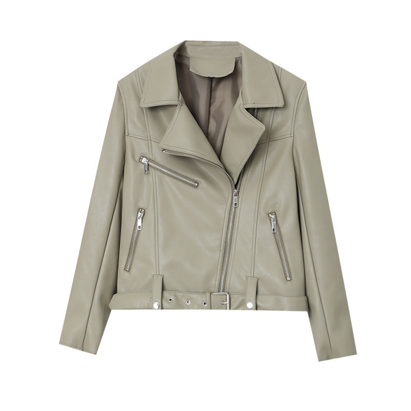 Damen Bikerjacke Kunstleder Tailliert