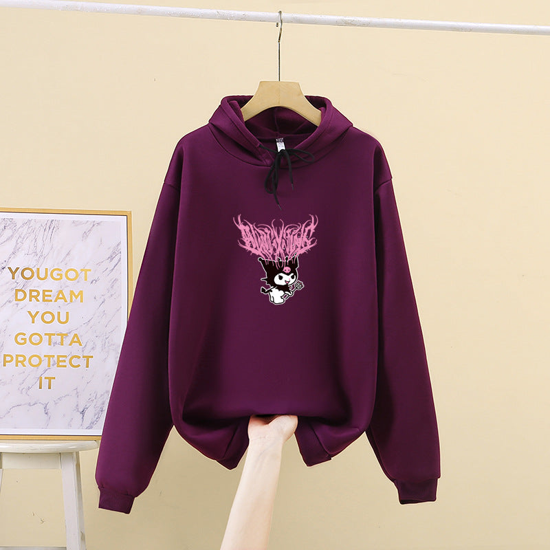 Damen Kapuzenpullover Cartoon-Motiv Norvielle
