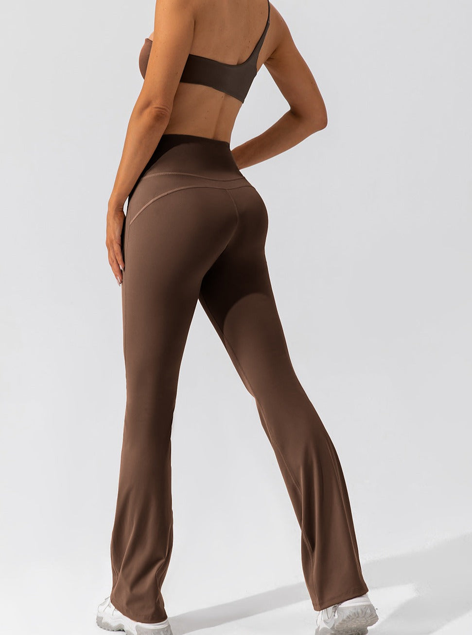 Damen High-Waist Flare Leggings mit Crossover-Bund