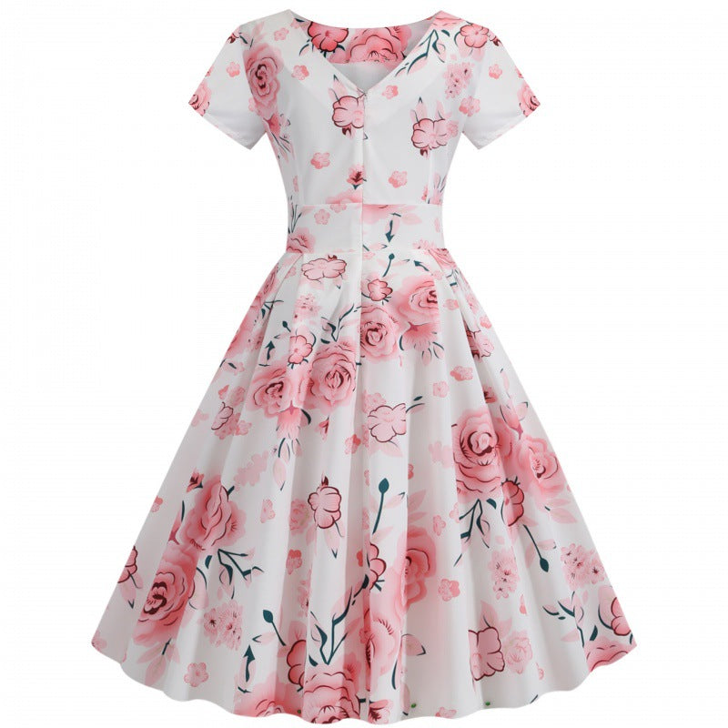 Damen Midi-Kleid Floralmuster Schmeichelnder Schnitt Norvielle