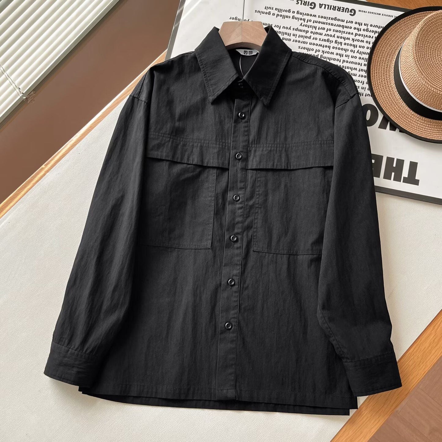 Damen Overshirt Lässig Brusttaschen Norvielle