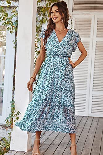 Damen Maxikleid V-Ausschnitt Schwingrock Norvielle