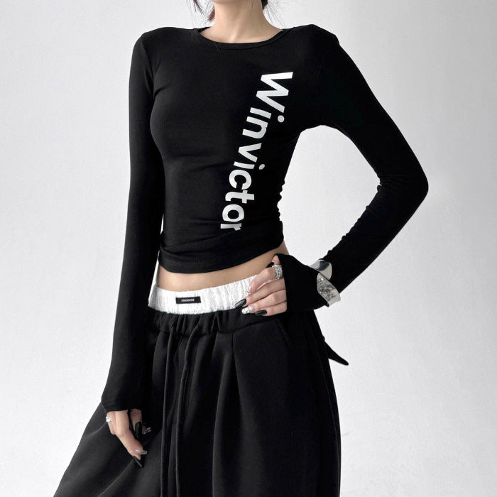 Damen langärmliges Statement-Shirt Norvielle