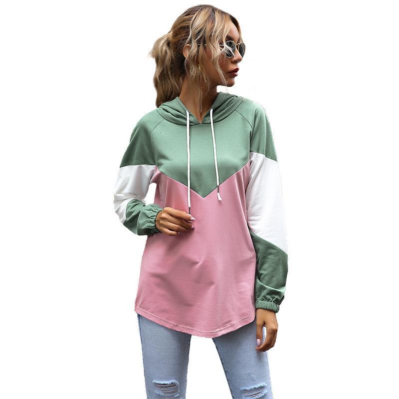 Damen Kapuzenpullover Modernes Farbblockdesign Norvielle