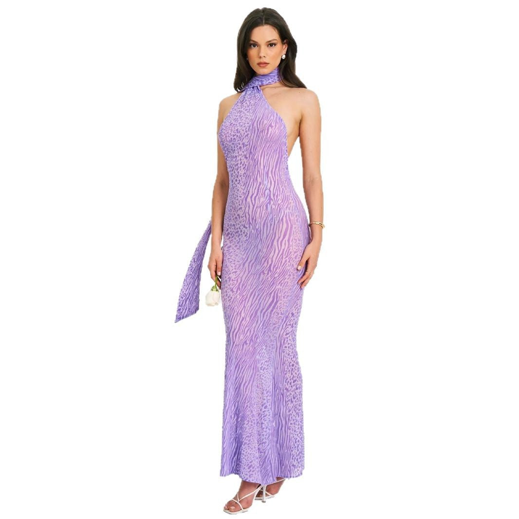 Damen Maxikleid schmal Schnitt mit Knotendetail Norvielle