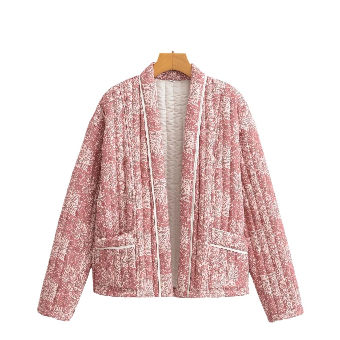 Damen Gesteppte Jacke mit Floralem Muster