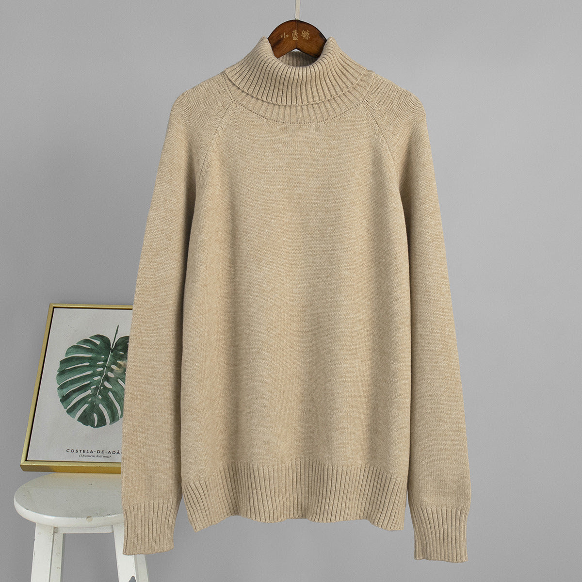 Damen Strickpullover Hochkragen Lässig Norvielle