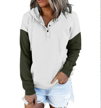 Damen Kapuzenpullover Farbblockdesign Klassisch