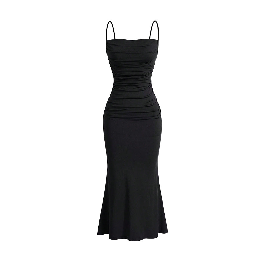 Damen Maxikleid Schulterfrei Raffungen Norvielle