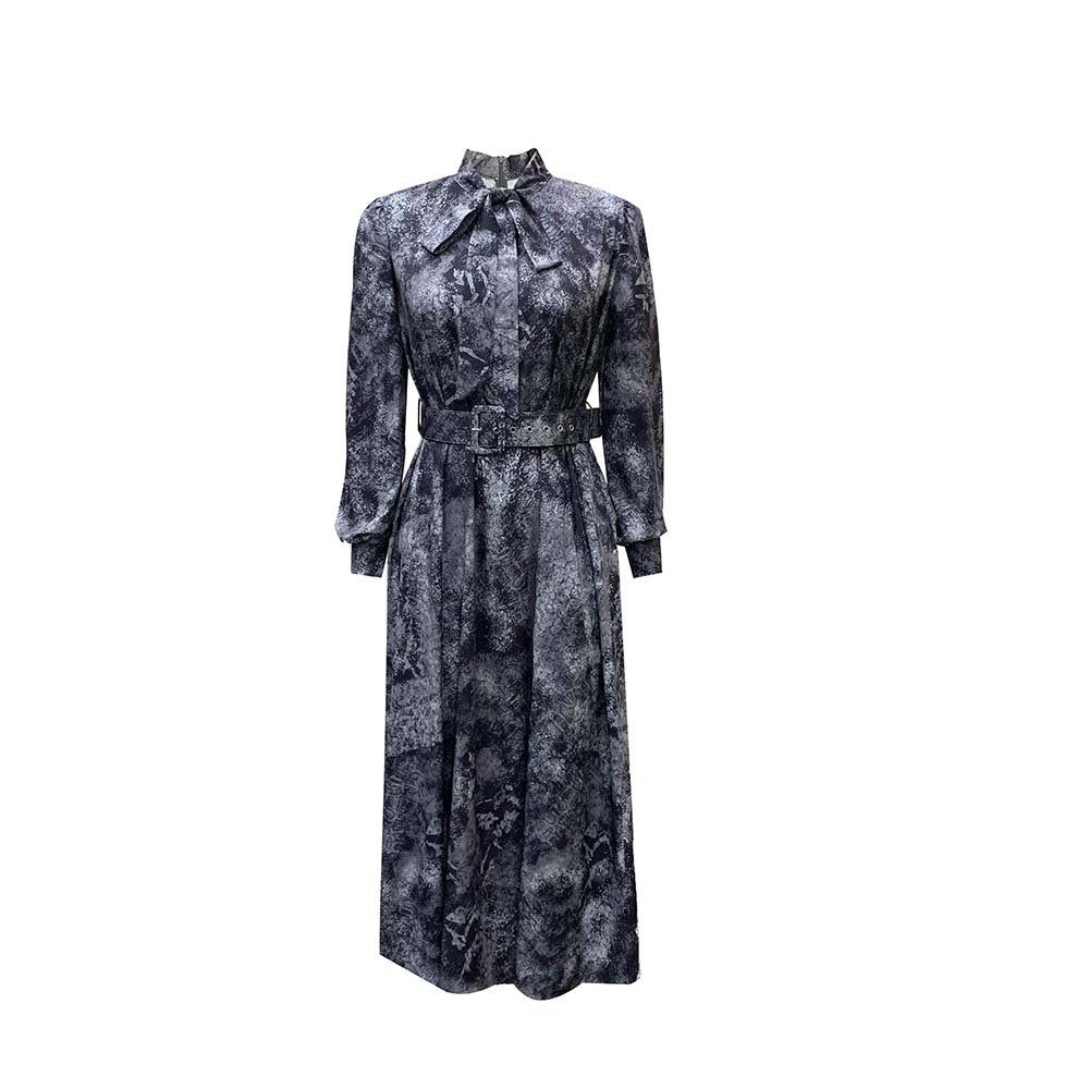 Damen Midi-Kleid mit Schleife und Gürtel Norvielle