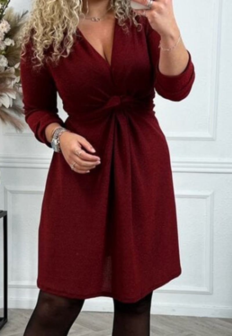Damen Wickelkleid Rüschendetails Tailliert Norvielle