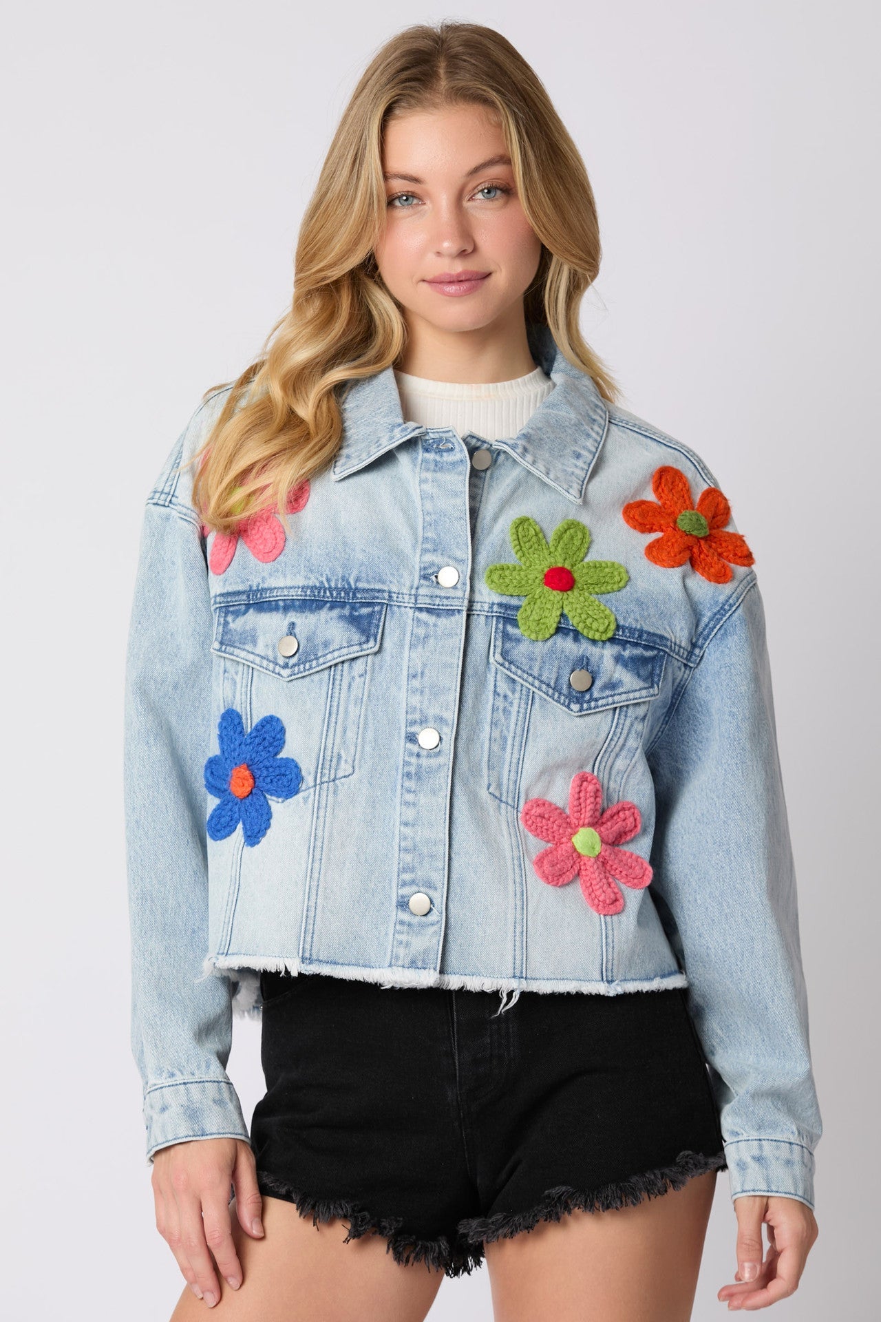 Damen Jeansjacke Sportlich Bunt Norvielle