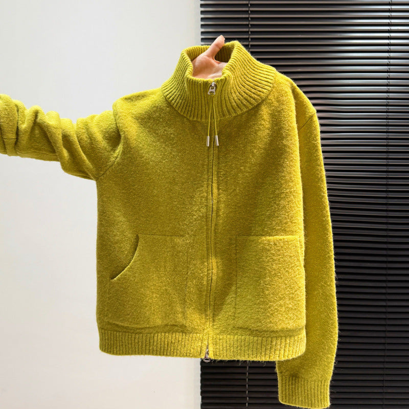 Damen Thermostrickjacke Norvielle Hochschließend Kragen 2 Taschen