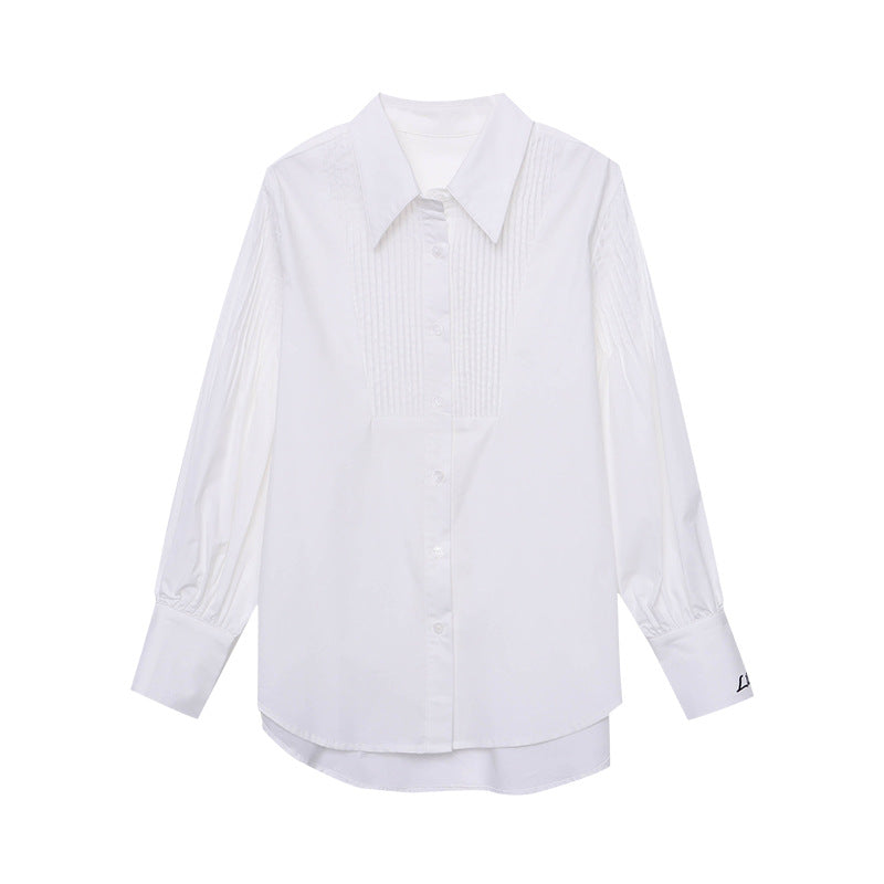 Damen Bluse Puffärmel Elegant Weiß