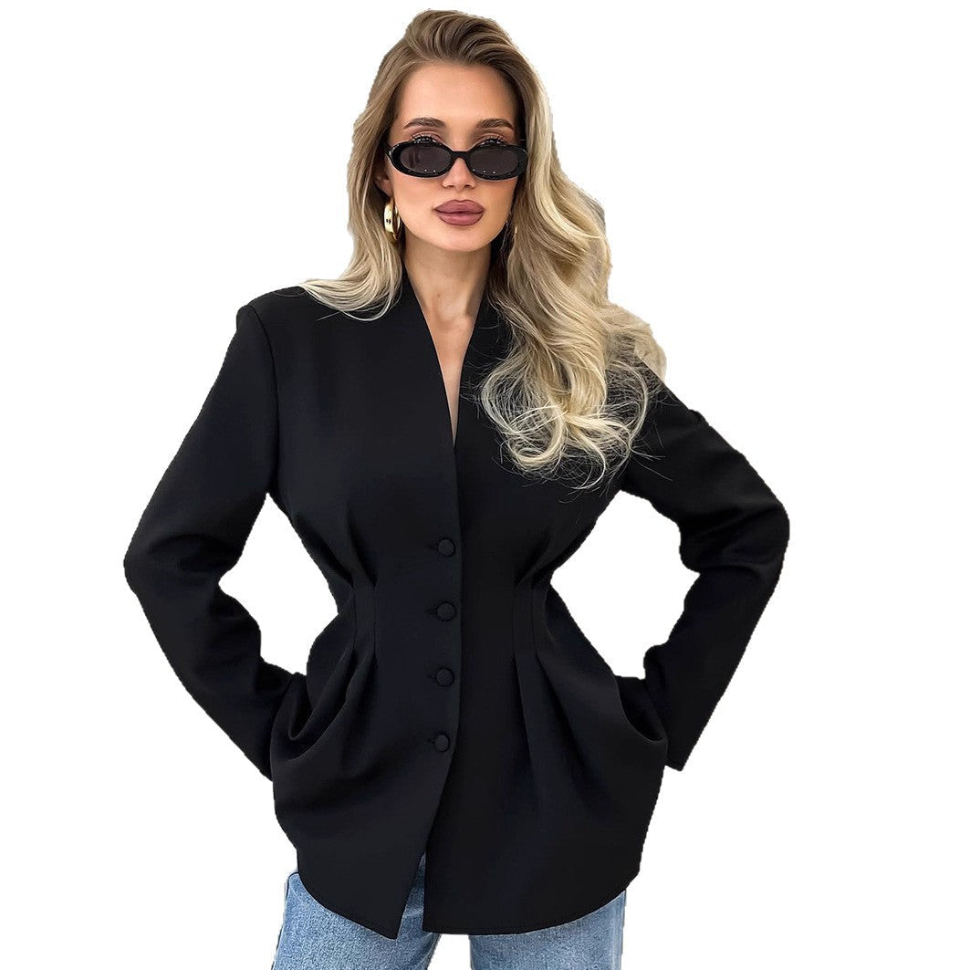 Damen Jacke Tailliert Knöpfe Norvielle