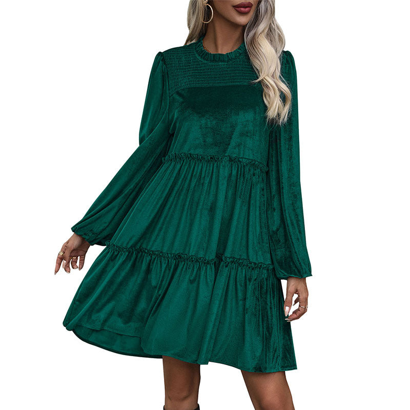 Damen Midikleid Voluminöse Rüschen Eleganter Bund Norvielle
