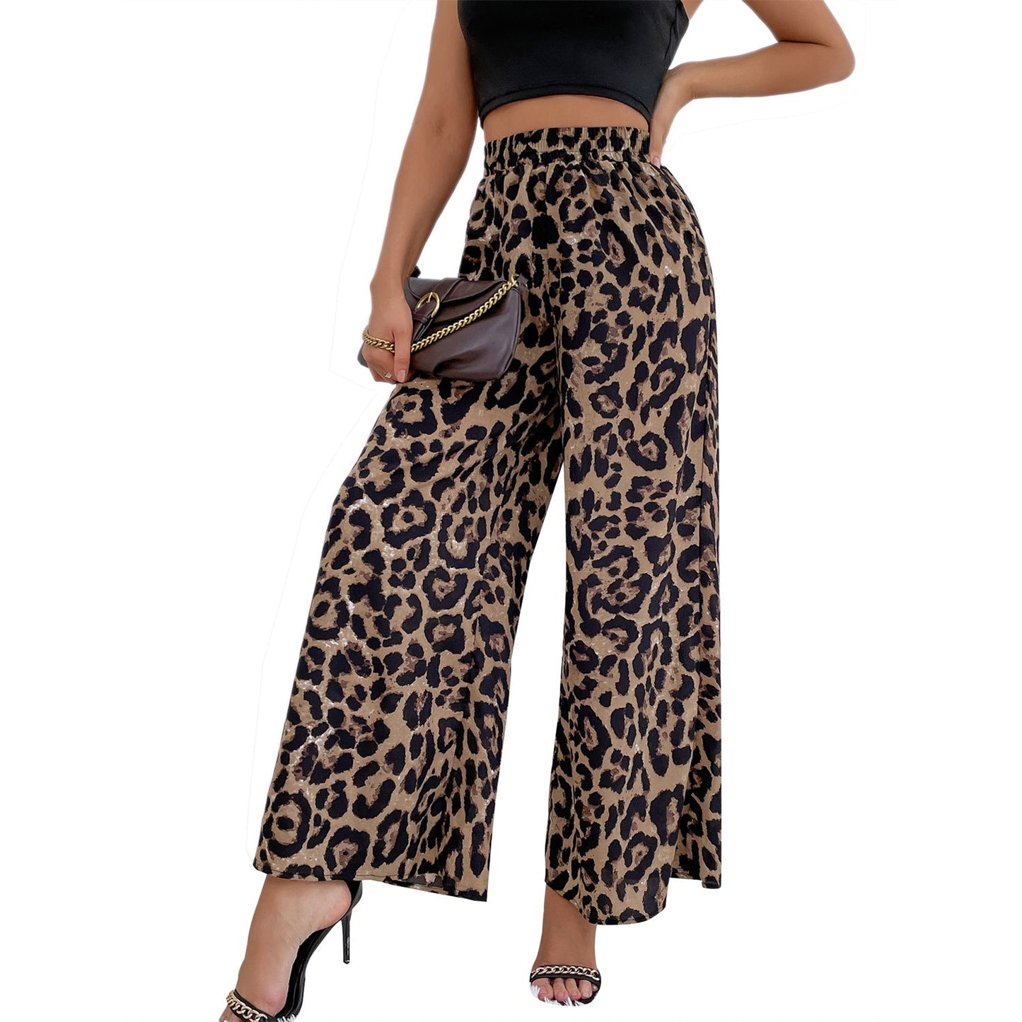Damen Leoparden-Haremshose Elastisch