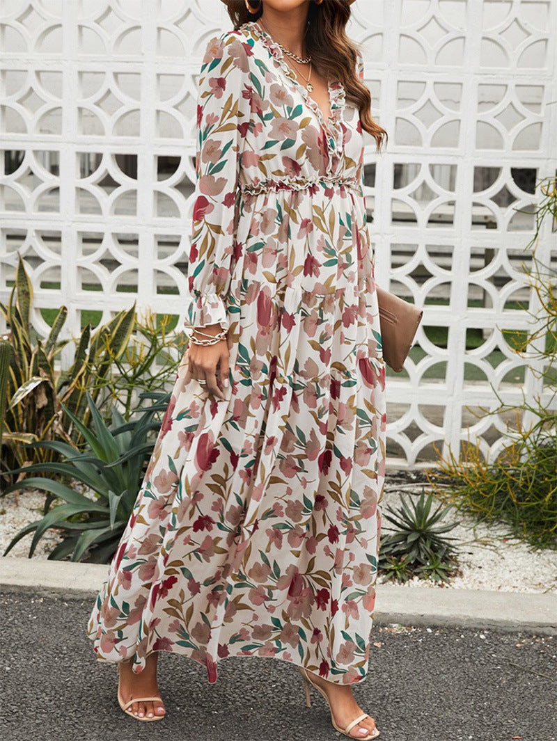 Damen Maxikleid Floralmuster Norvielle