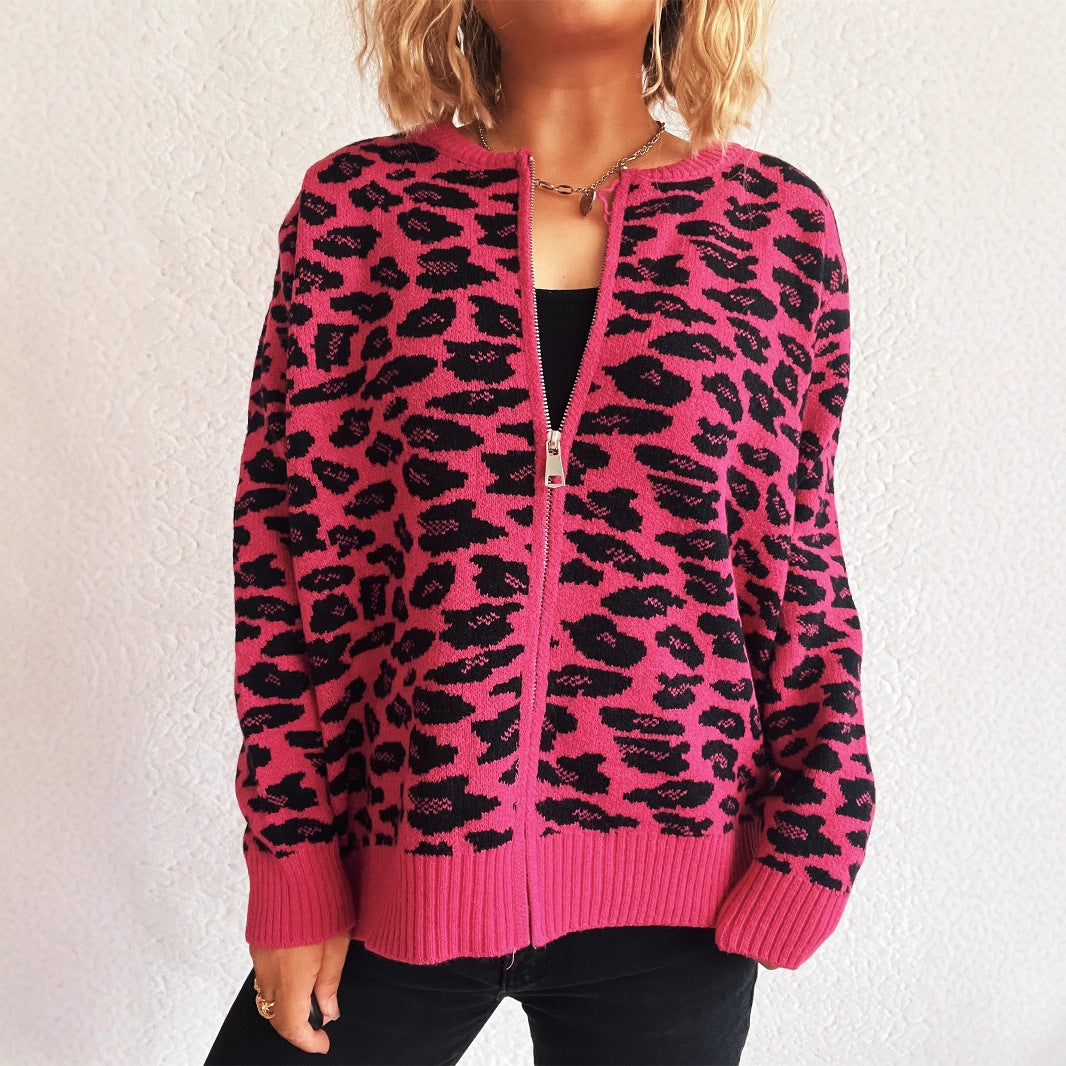 Damen Strickjacke Florales Muster Durchgehende Knopfleiste