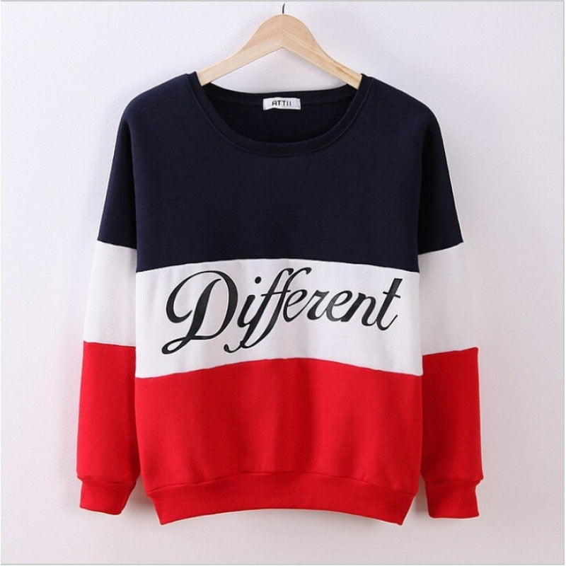 Damen Sweatshirt Sportlich Blockstreifen Lässig Grau