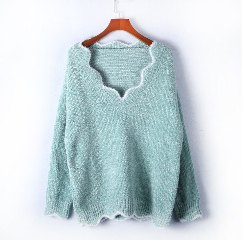 Damen Strickpulli V-Ausschnitt Weich Norvielle