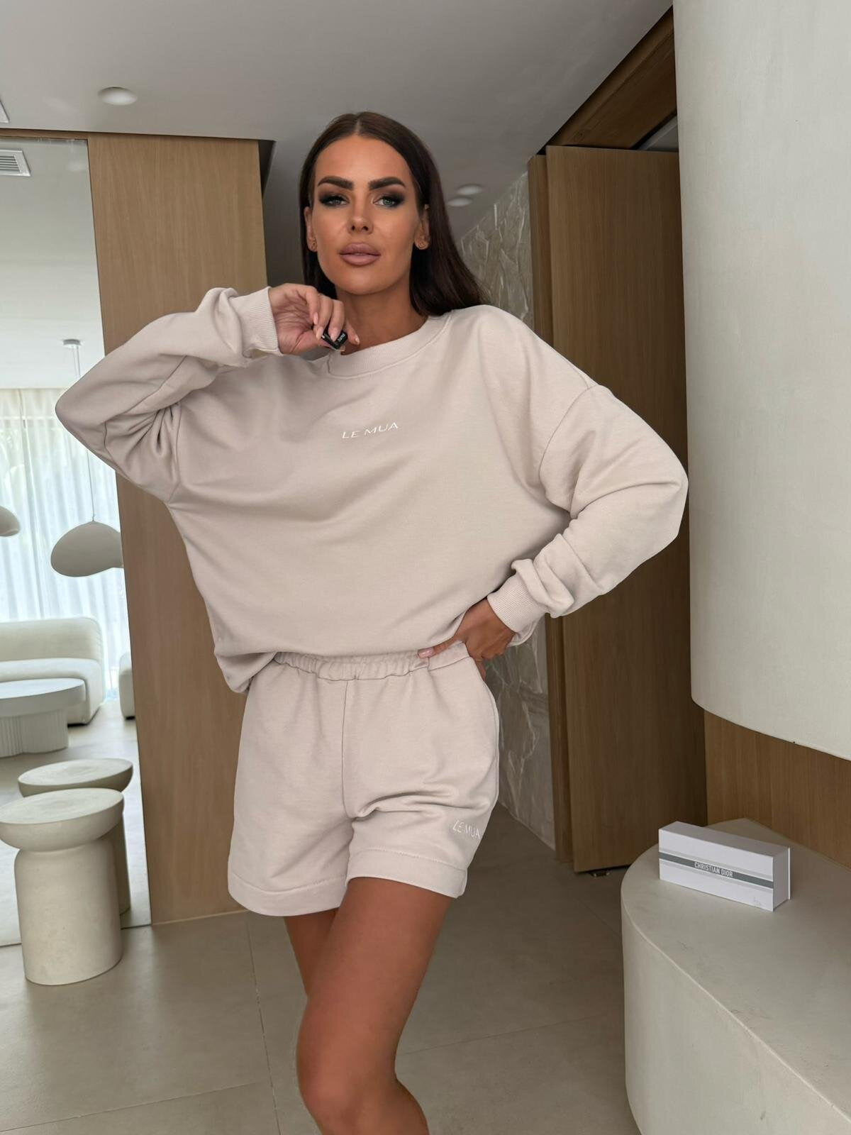 Damen Sweatshirt-Shorts-Set Locker Passform Norvielle