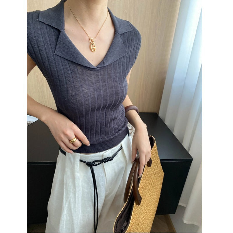 Damen Strickoberteil V-Ausschnitt Figurbetont Elegantes Design
