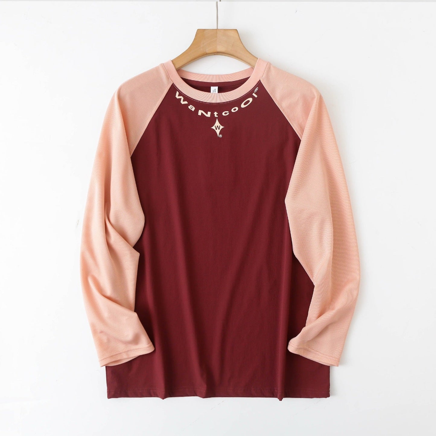 Damen Sport Langarmshirt Raglanärmel Baumwolle