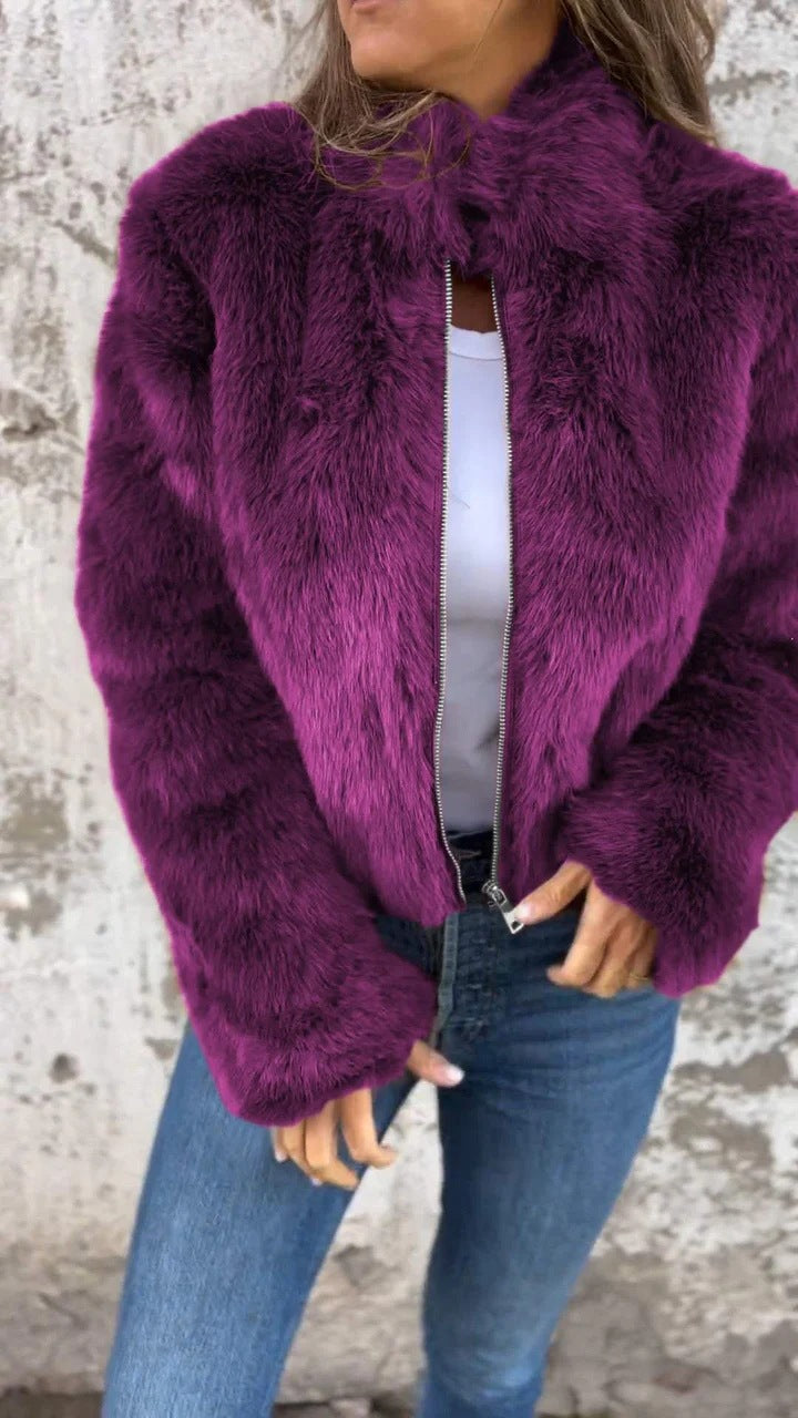 Damen Fleecejacke Hochkragen Kuschelig Norvielle