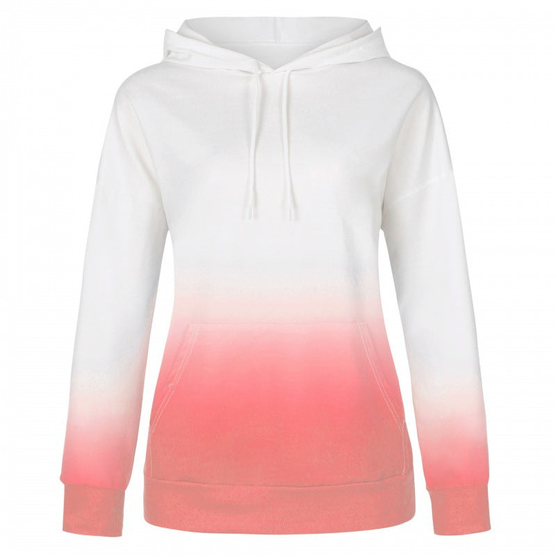 Damen Kapuzenpullover Moderner Farbverlauf Kängurutaschen