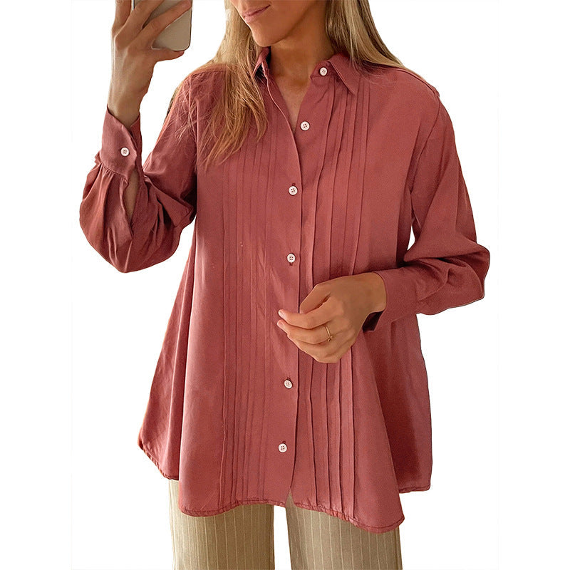 Damen Bluse Strukturiertes Design Elegante Knöpfe Norvielle