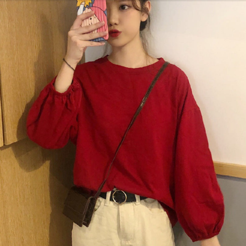 Damen Langarmshirt mit Volantärmeln Norvielle