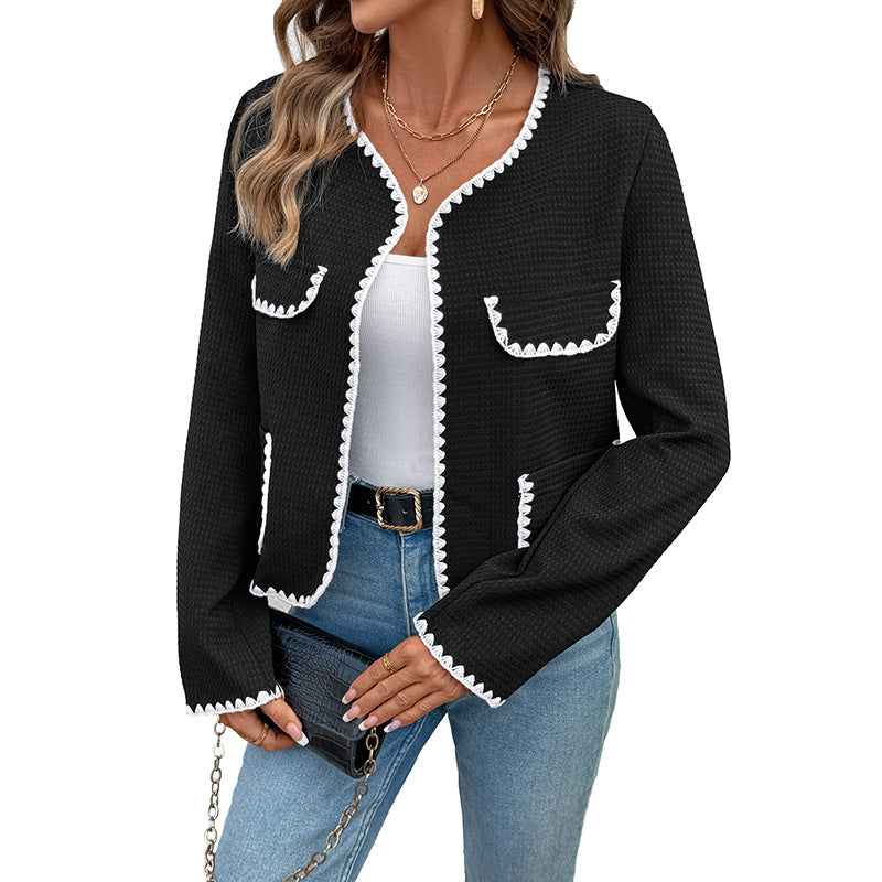 Damen Kurzarmjacke Kontrastdetails Norvielle