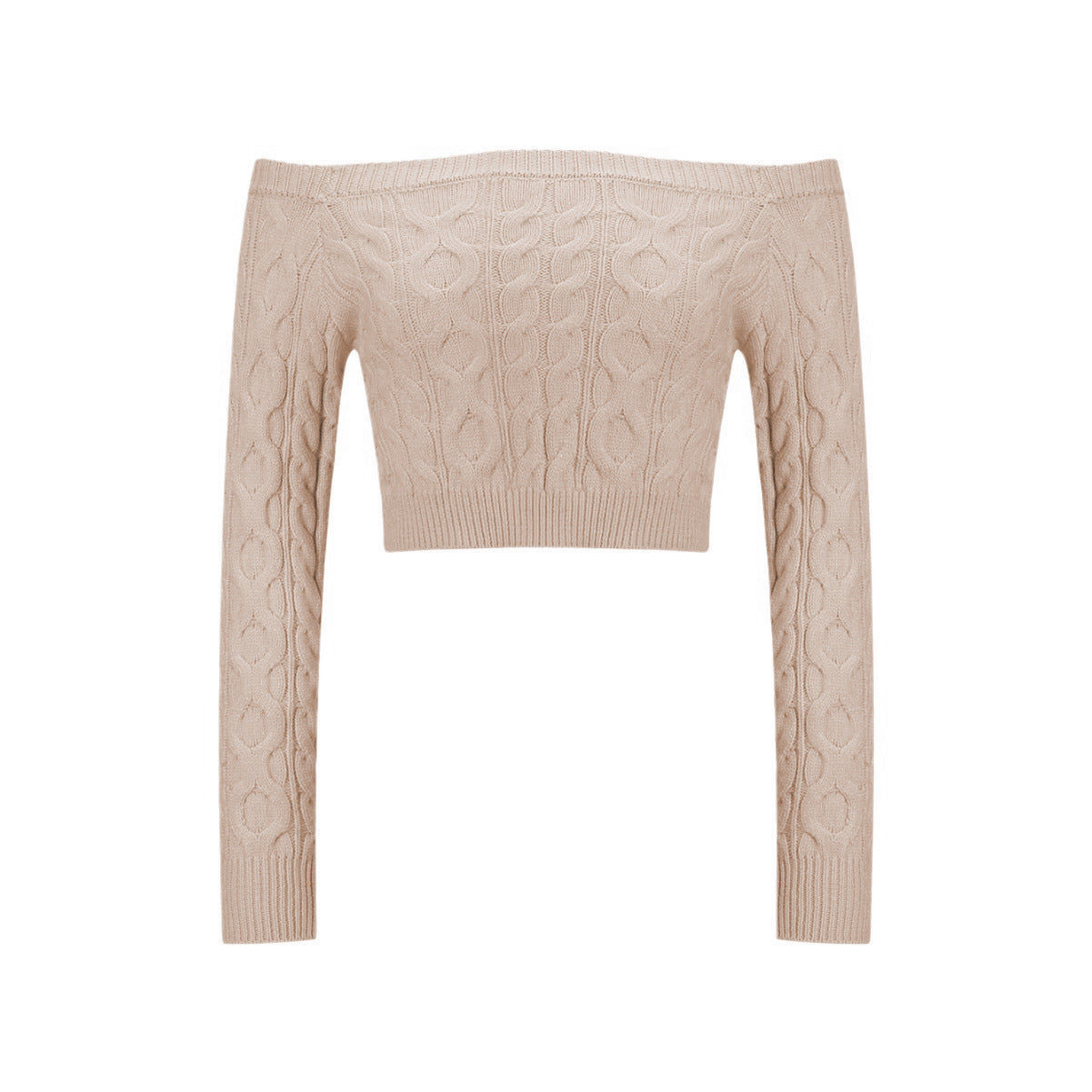 Damen Off-Shoulder Pullover Zopfmuster Norvielle