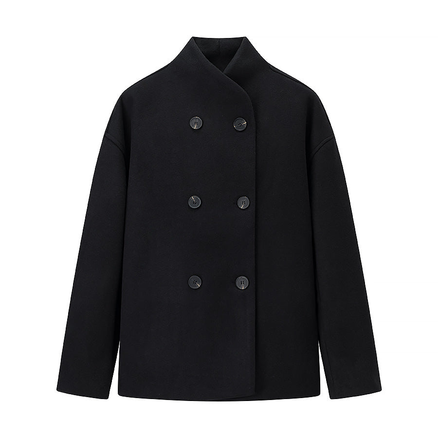 Damen Wolljacke Doppelt Geknöpft Norvielle