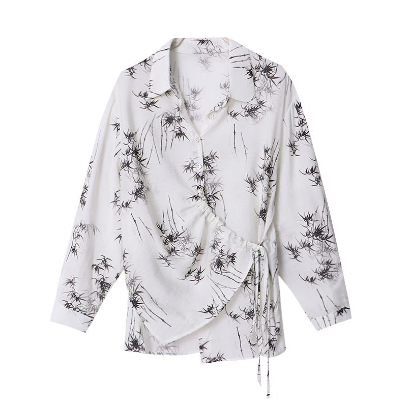 Damen Blusenshirt Florales Muster Wickeldesign Norvielle