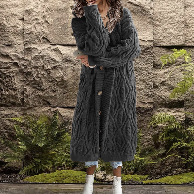 Damen Kurzjacke Grobstrick Zopfmuster Norvielle